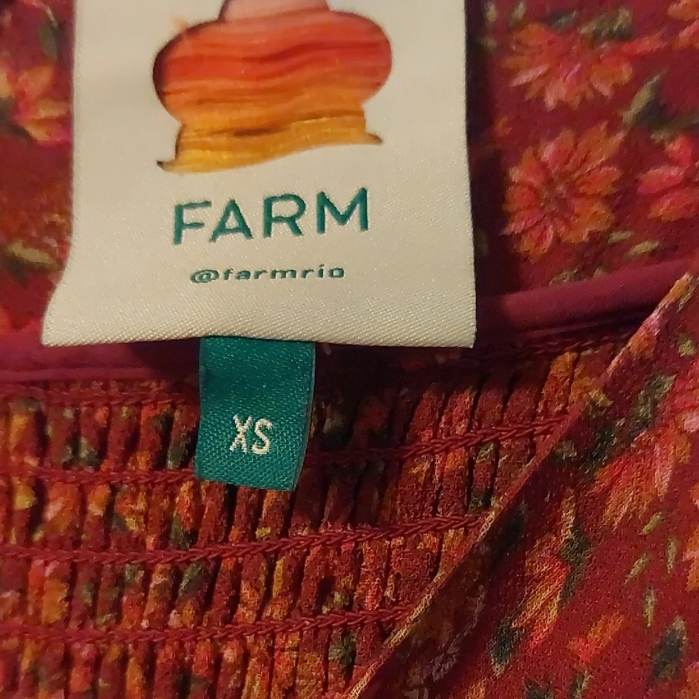 FARM Rio Rust Floral Long Sleeve Maxi Dress Size XS - Picture 3 of 9